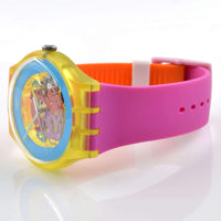 Swatch Unisex Watch - Color Palette Swiss Quartz Orange and Pink Strap | SUOJ101 ,