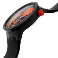 Swatch Unisex Watch - Halloween It's Spooky Time Facial Skeleton Dial Strap | SB03B700 ,