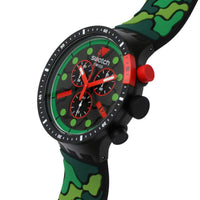 Swatch Unisex Watch - Monthly Drops Escapejungle Chronograph Green Dial | SB02B409 ,