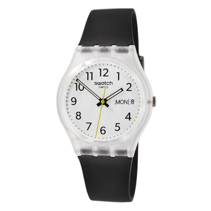 Swatch Unisex Watch - Monthly Drops Rinse Repeat Black Quartz White Dial | GE726-S26 ,