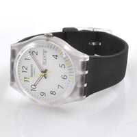 Swatch Unisex Watch - Monthly Drops Rinse Repeat Black Quartz White Dial | GE726-S26 ,