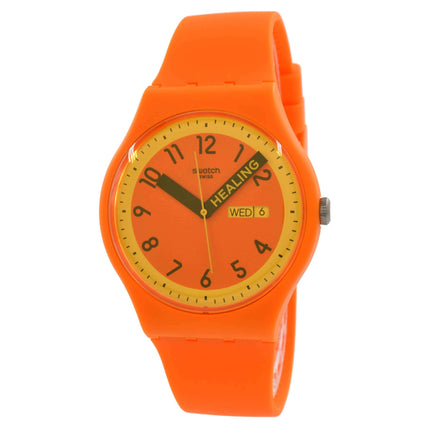 Swatch Unisex Watch - Pride Proudly Orange Swiss Quartz Orange Dial Strap | SO29O700 ,