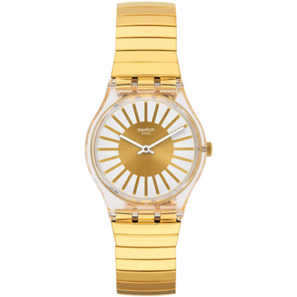 Swatch Unisex Watch - Rayon De Soleil Quartz Yellow Gold Steel Bracelet | GE248A ,