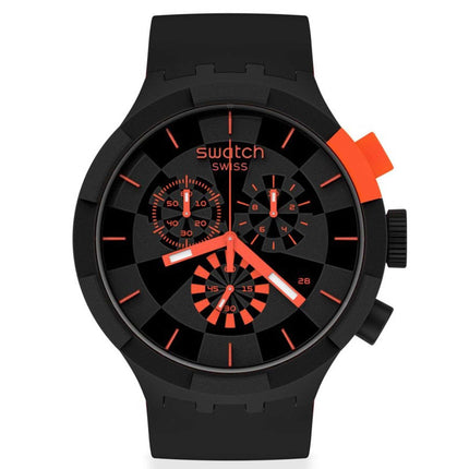 Swatch Unisex Watch - Swatch Big Bold Chrono Checkpoint Red Quartz Strap | SB02B402 ,