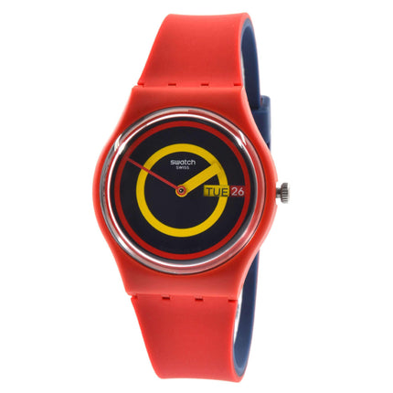 Swatch Unisex Watch - The January Collection Swatch Concentric Red Strap | SO28R702 ,