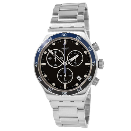 Swatch Unisex Watch - The May Collection Dark Blue Irony Black Dial Steel | YVS507G ,
