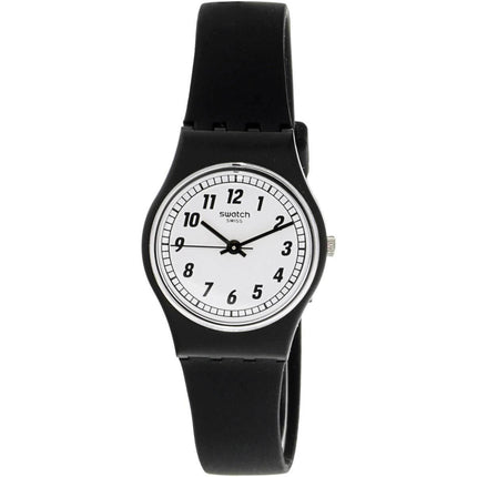 Swatch Women's Strap Watch - Time to Swatch Something Black Rubber White Dial | LB184 ,