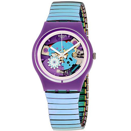 Swatch Women's Watch - Flowerflex Quartz Violet Stainless Steel Bracelet | GV129B ,