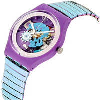Swatch Women's Watch - Flowerflex Quartz Violet Stainless Steel Bracelet | GV129B ,