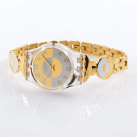 Swatch Women's Watch - Masterglam Quartz Silver and Gold Tone Dial Bracelet | LK369G ,