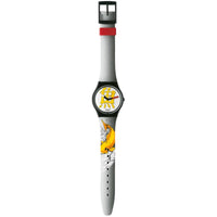 Swatch Women's Watch - Prosperous Fish White and Yellow Dial Plastic Strap | GB226 ,