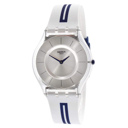 Swatch Women's Watch - Time to Swatch Mediolino Silver Dial Rubber Strap | SFE112 ,
