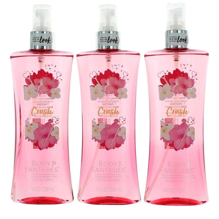 Sweet Crush by Body Fantasies, 3 Pack 8 oz Fragrance Body Spray for Women ,