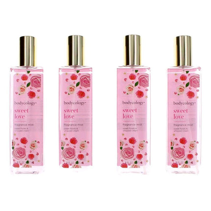 Sweet Love by Bodycology, 4 Pack 8 oz Fragrance Mist for Women ,
