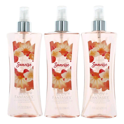 Sweet Sunrise Fantasy by Body Fantasies, 3 Pack 8 oz Fragrance Body Spray for Women ,
