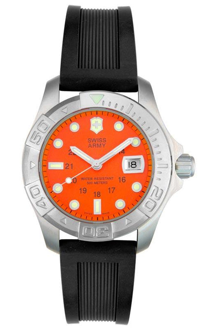Swiss Army 241041 Men's Orange Dial Rubber Strap Dive Watch ,