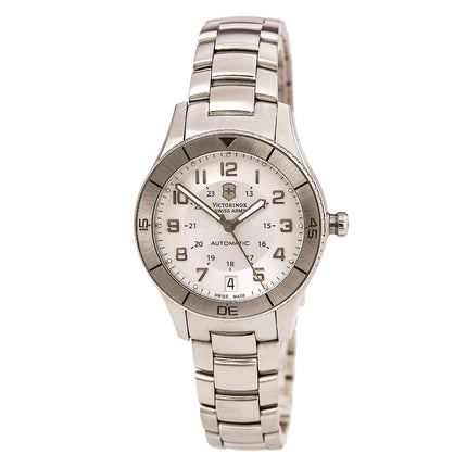 Swiss Army 241189 Women's Ambassador Clous De Paris Silver Dial Steel Bracelet Automatic Watch ,