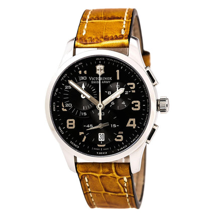 Swiss Army 241294 Men's Alliance Chrono Black Dial Brown Leather Strap Watch ,