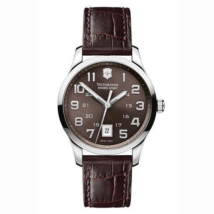 Swiss Army 241323 Men's Classic Alliance Swiss Brown Leather Strap Brown Dial Watch ,