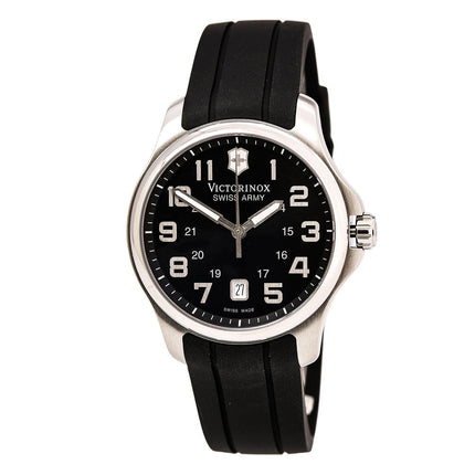 Swiss Army 241357 Men's Officer's Black Dial Black Rubber Strap Watch ,