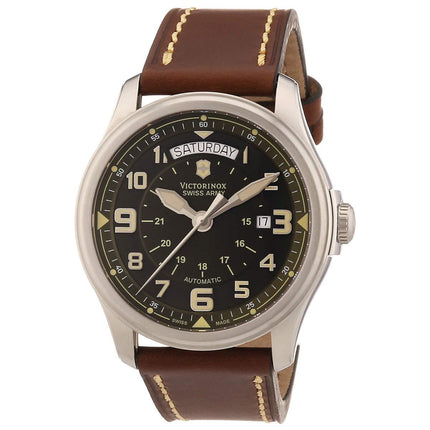 Swiss Army 241396 Men's Infantry Vintage Green Dial Brown Leather Strap Automatic Watch ,