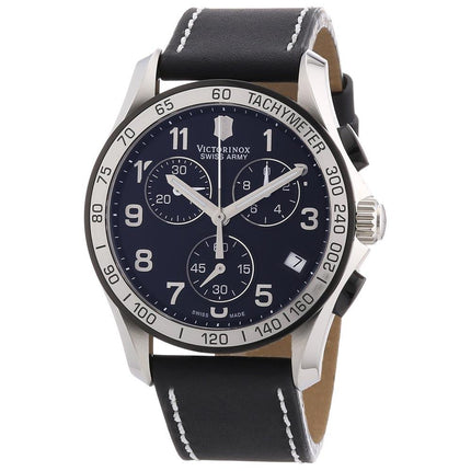 Swiss Army 241404 Men's Chrono Classic Black Dial Black Leather Strap Watch ,