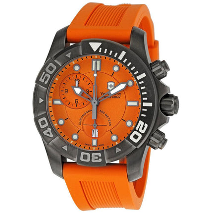 Swiss Army 241423 Men's Professional Dive Master Orange Dial Rubber Strap Chronograph Watch ,