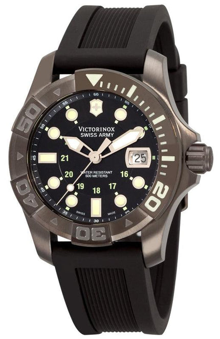 Swiss Army 241426 Men's Black Dial Rubber Strap 500M WR Dive Watch ,