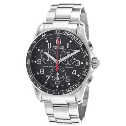 Swiss Army 241443 Men's Classic XLS Black Dial Steel Bracelet Chronograph Watch ,