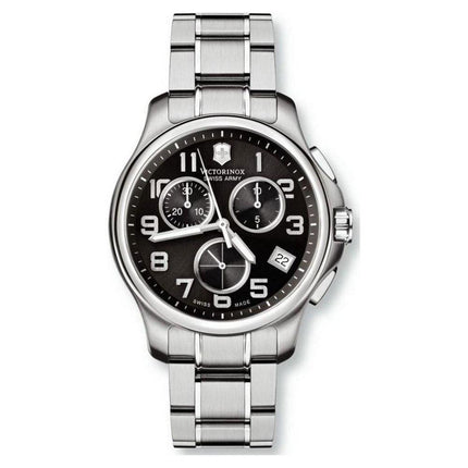 Swiss Army 241453 Men's Officers Black Dial Stainless Steel Chronograph Watch ,