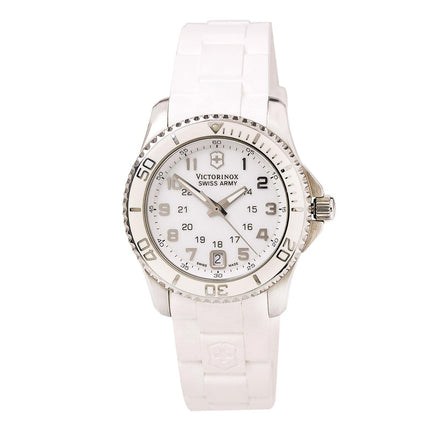 Swiss Army 241492 Women's Maverick Small White MOP Dial White Rubber Strap Watch ,