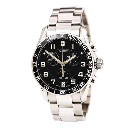 Swiss Army 241494 Men's Chrono Classic Black Dial Stainless Steel Bracelet Watch ,