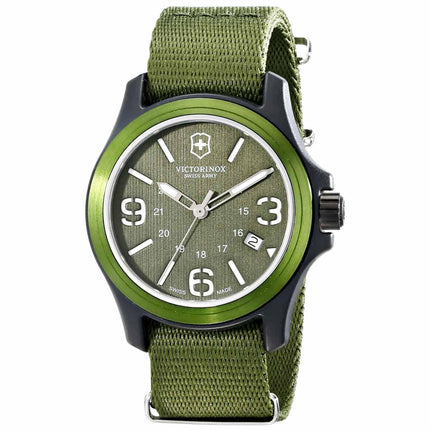 Swiss Army 241514 Men's Original Green Dial Green Nylon Strap Watch ,