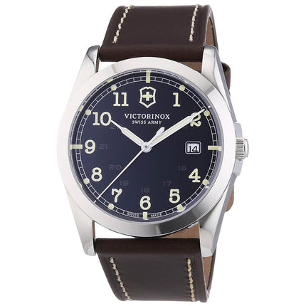Swiss Army 241563 Men's Infantry Black Dial Brown Leather Strap Watch ,