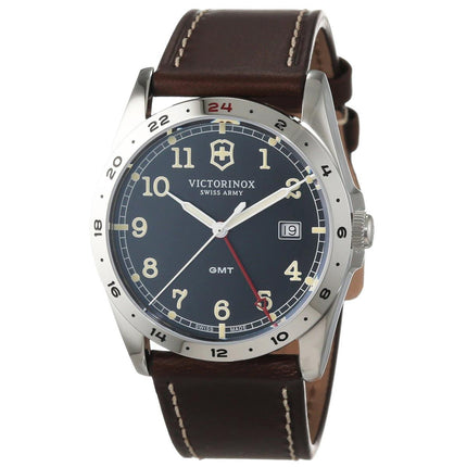 Swiss Army 241648 Men's Infantry GMT Black Dial Brown Leather Strap Watch ,