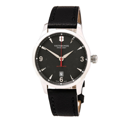 Swiss Army 241668 Men's Alliance Black Dial Black Leather Strap Mechanical Automatic Watch ,