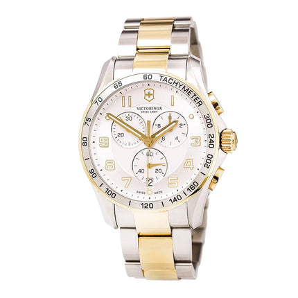 Swiss Army 241687 Men's Classic XLS Chrono Silver Dial Two Tone Steel Watch ,