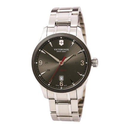 Swiss Army 241714 Men's Alliance Grey Dial Stainless Steel Bracelet Mechanical Automatic Watch ,