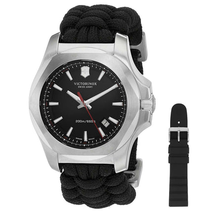 Swiss Army 241726.1 Men's I.N.O.X. Paracord Black Dial Interchangeable Fabric Strap Dive Watch ,
