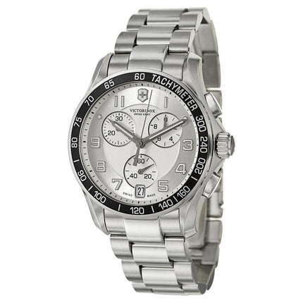Swiss Army 249035 Men's Chrono Classic Silver Dial Stainless Steel Bracelet Watch ,