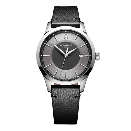 Swiss Army Men's Strap Watch - Alliance Grey & Black Dial Black Leather | 241804 ,