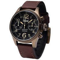 Szanto Men's Chronograph Watch - Desert Sands Antique Gold Case Brown Strap | SZ 4552 ,