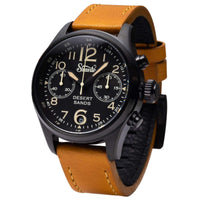 Szanto Men's Chronograph Watch - Desert Sands Black Dial Tan Leather Strap | SZ 4551 ,