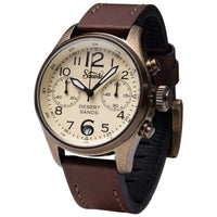 Szanto Men's Chronograph Watch - Desert Sands Ivory Dial Antique Gold Case | SZ 4553 ,