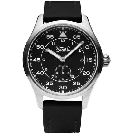 Szanto Men's Quartz Watch - Heritage Aviator Small Seconds Black Dial Strap | SZ 2751 ,