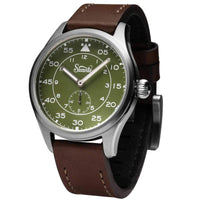 Szanto Men's Quartz Watch - Heritage Aviator Small Seconds Green Dial Strap | SZ 2755 ,