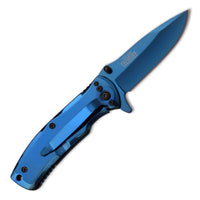 Tac-Force Pocket Knife - Blue Finish Steel Drop Point Blade Spring Assisted | TF-848BL ,