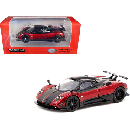 Tarmac Works 1/64 Scale Carv - Global64 Pagani Zonda Cinque Red Metallic and Black ,