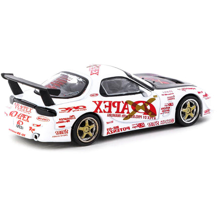 Tarmac Works Diecast Model Car - 1/64 Scale Global64 Series Vertex RX-7 FD3S White ,