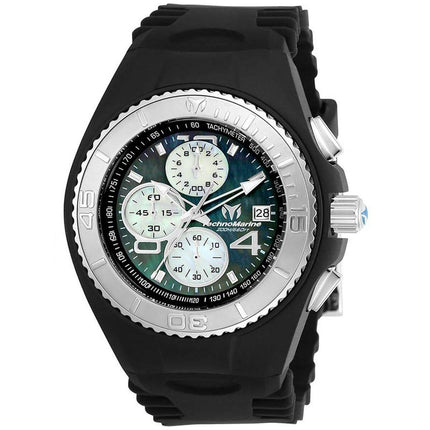 Technomarine Men's Chrono Watch - Cruise JellyFish MOP Dial Black Strap | TM-115349 ,
